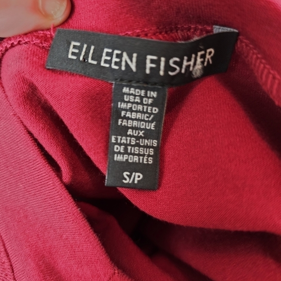 Eileen Fisher Viscose Jersey Stretch Knit Red Lagenlook Midi Dress in Small - Picture 7 of 8